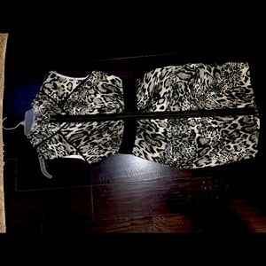 Bebe short evening dress black and white leopard